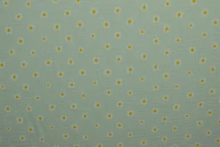 Hydrofiel / Mousseline – Madeliefjes licht mint