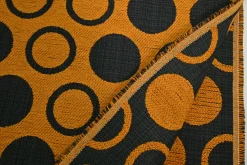 Jacquard Gobelin – Retro circles orange & black