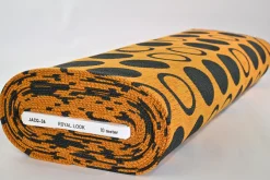 Jacquard Gobelin – Retro circles orange & black