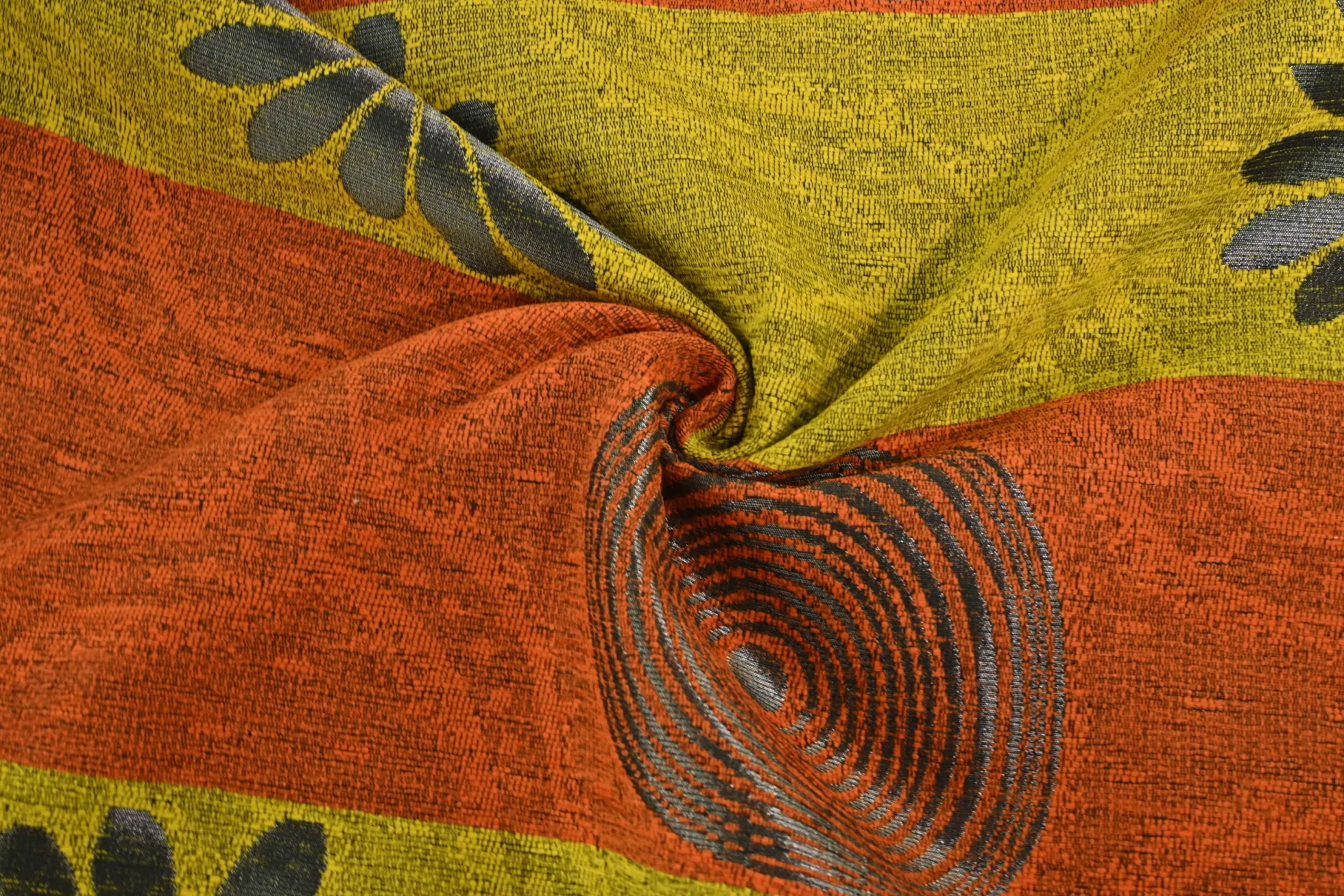 Jacquard Gobelin – Retro flower orange