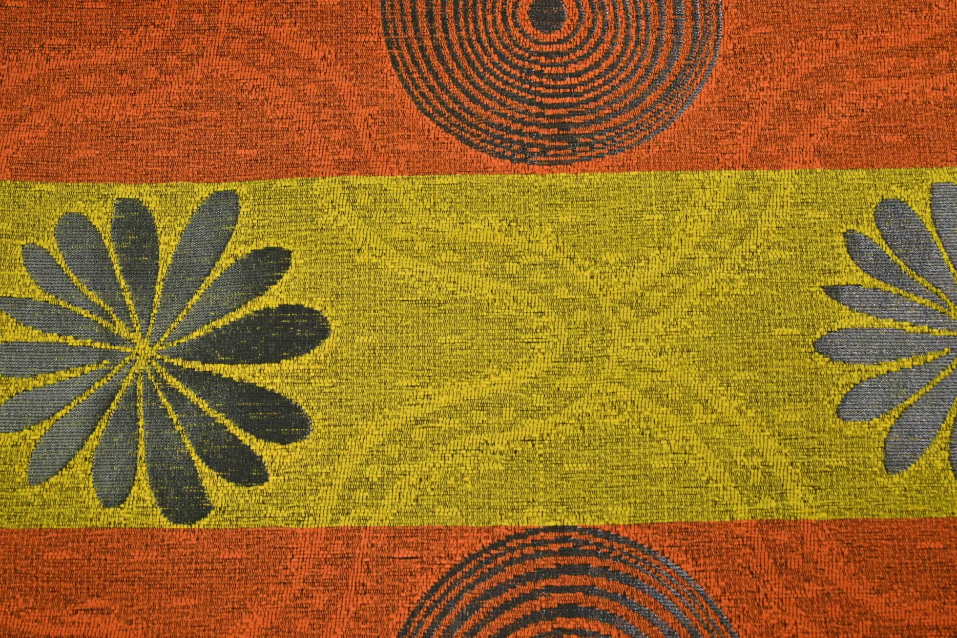 Jacquard Gobelin – Retro flower orange