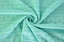 Jacquard jersey – Flower lines mintgroen