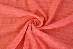 Jacquard jersey – Flower lines koraalroze