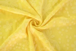 Jacquard jersey – Flowers geel