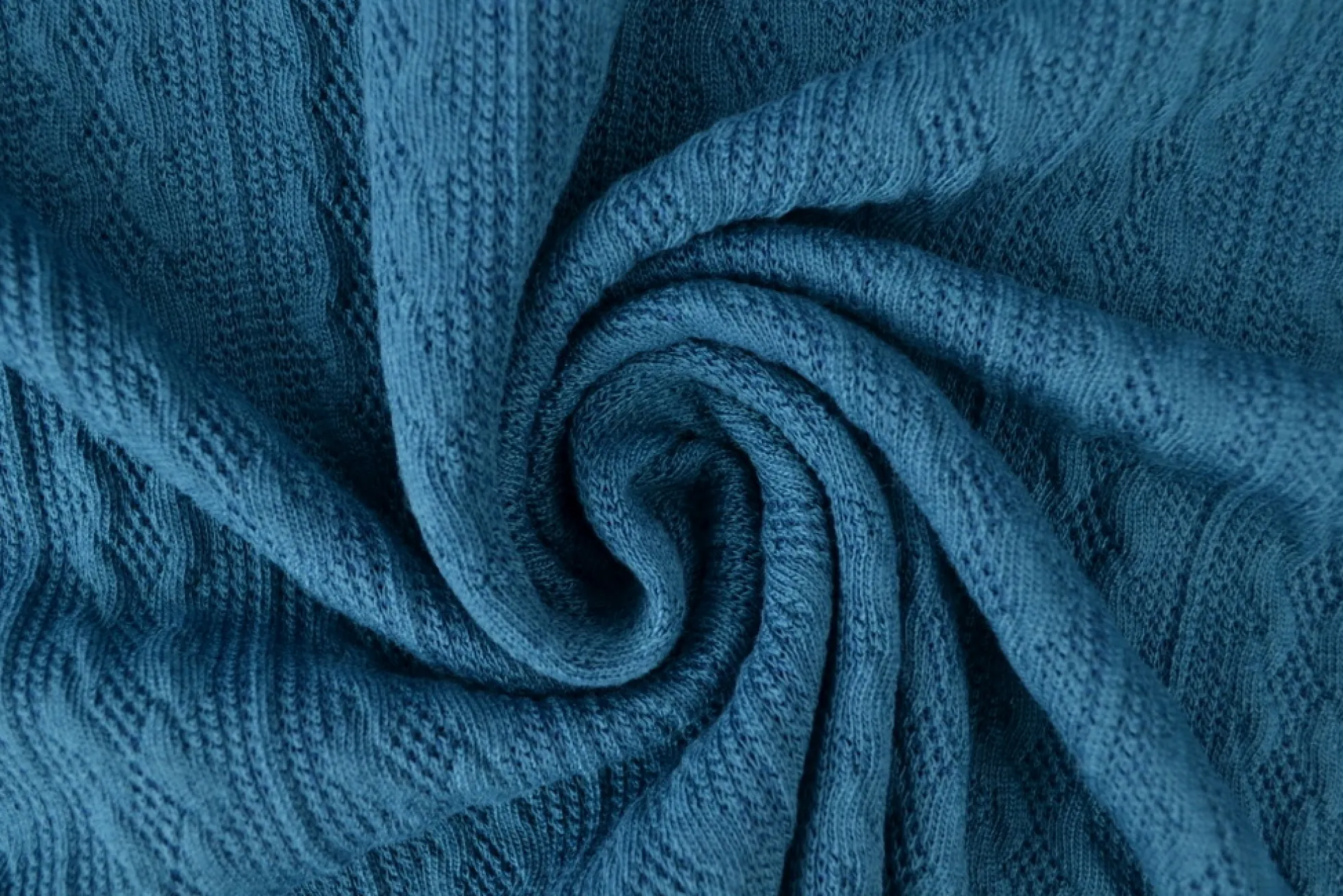 Jacquard jersey kabel – Donker petrol