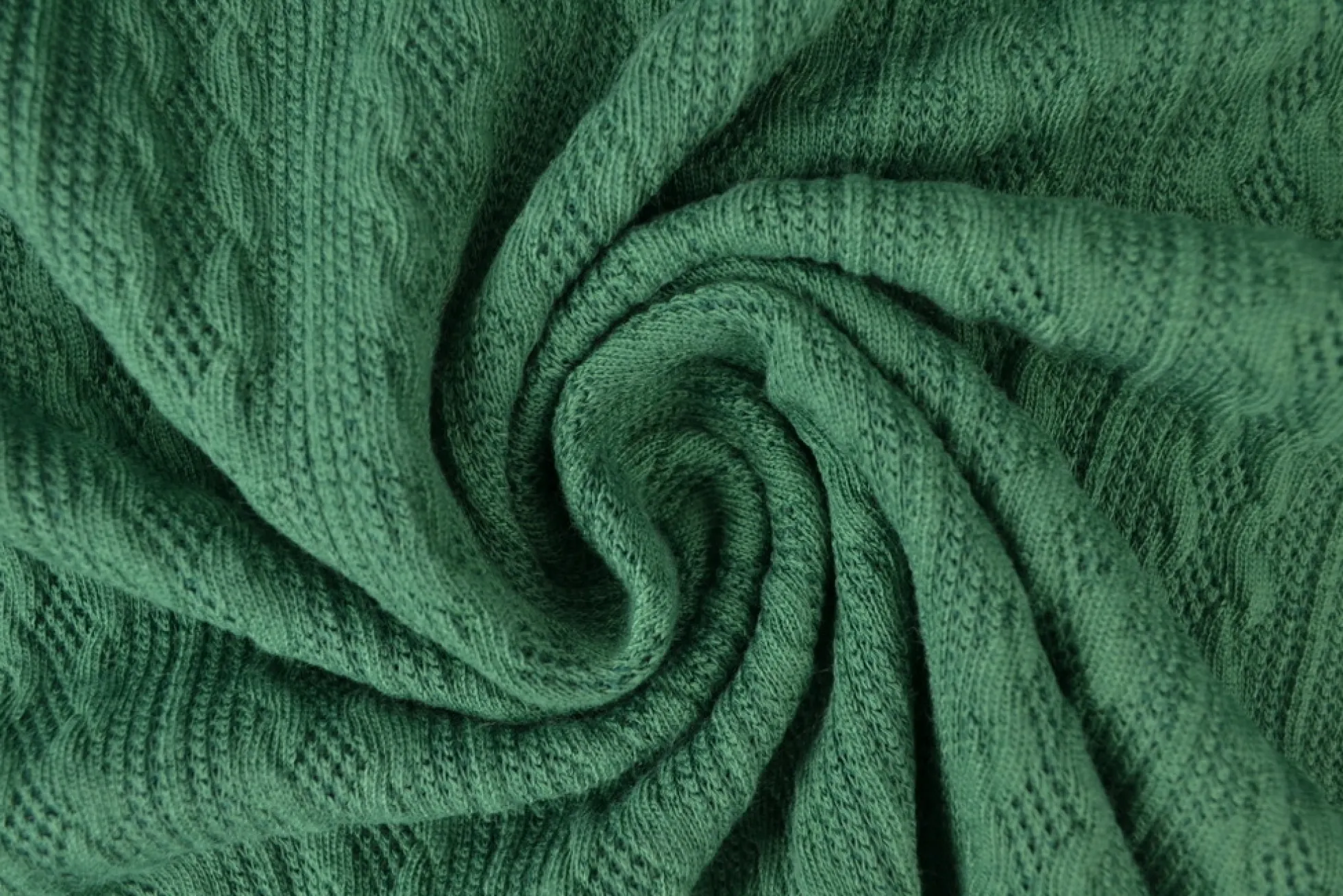 Jacquard jersey kabel – Donkergroen