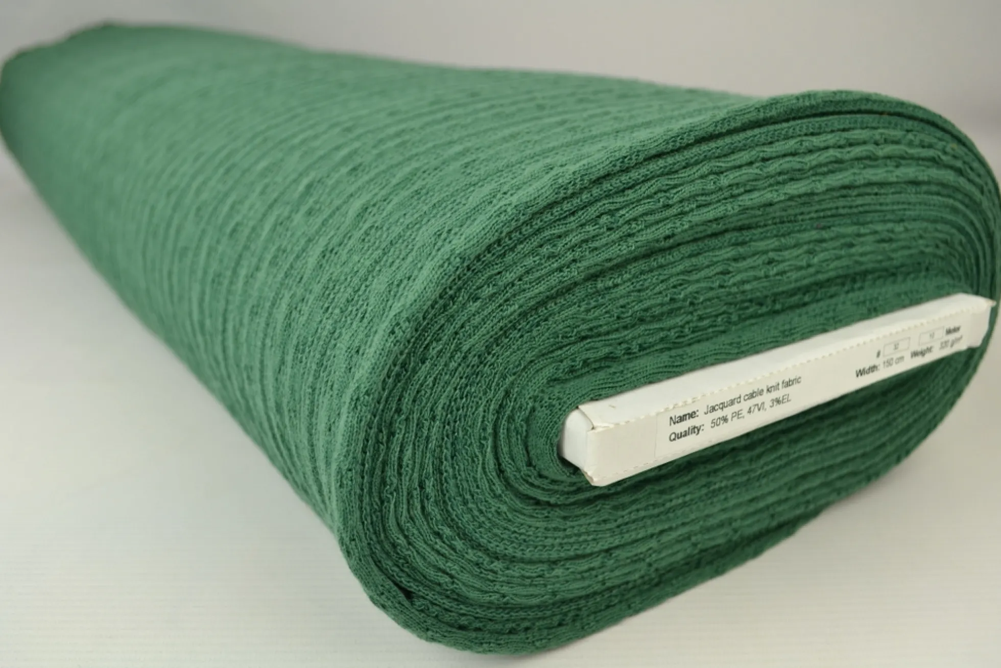 Jacquard jersey kabel – Donkergroen