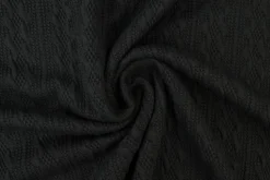 Jacquard jersey kabel – Zwart