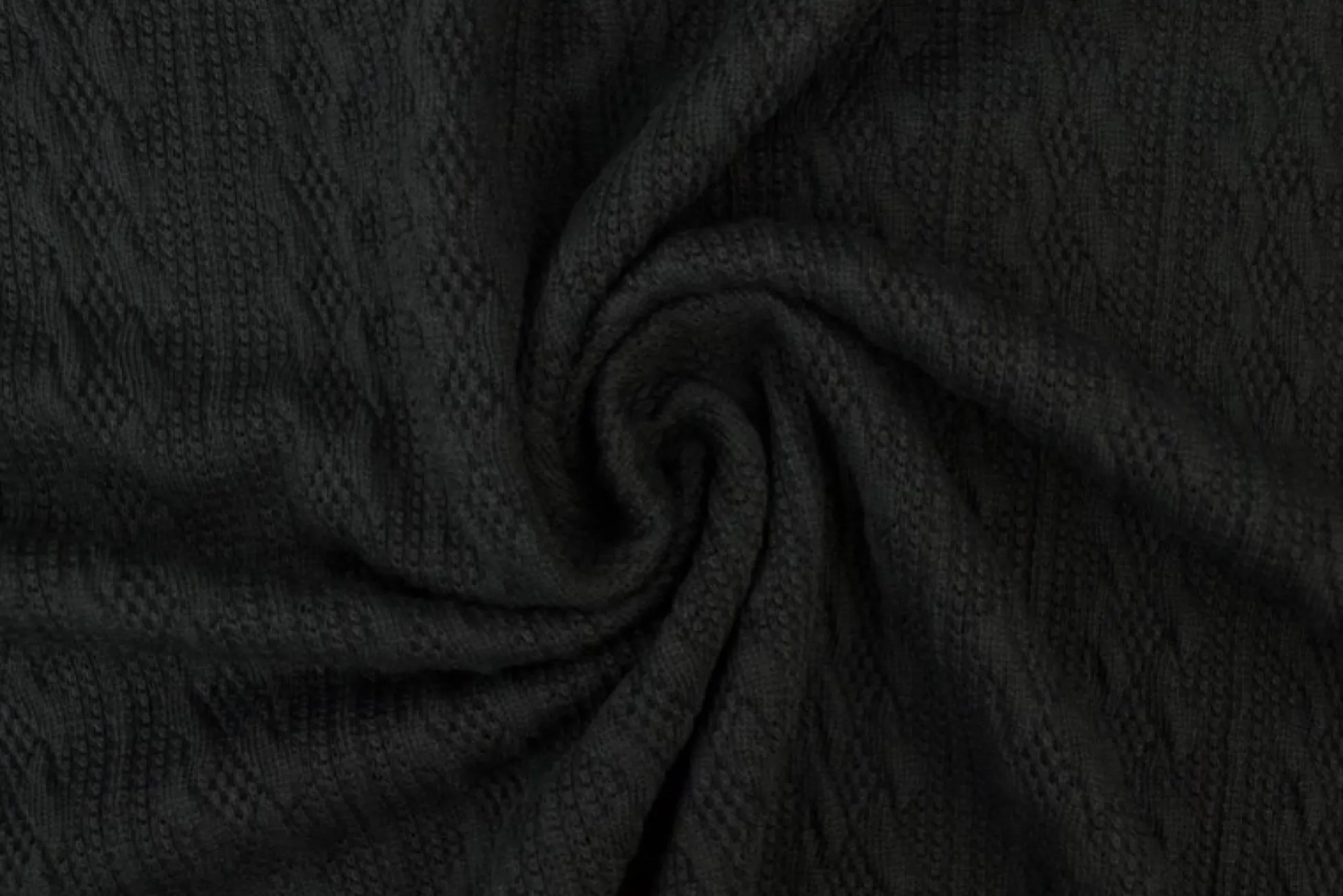 Jacquard jersey kabel – Zwart