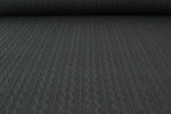 Jacquard jersey kabel – Zwart