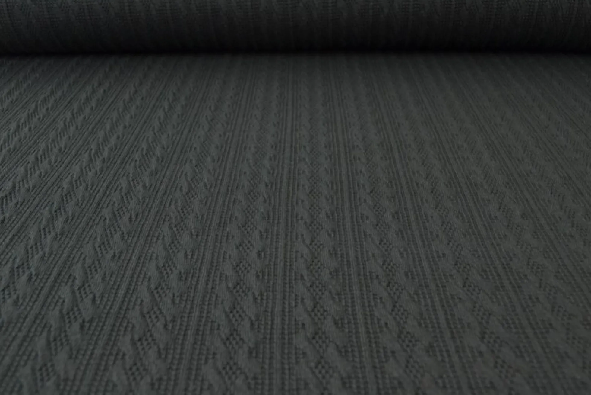 Jacquard jersey kabel – Zwart
