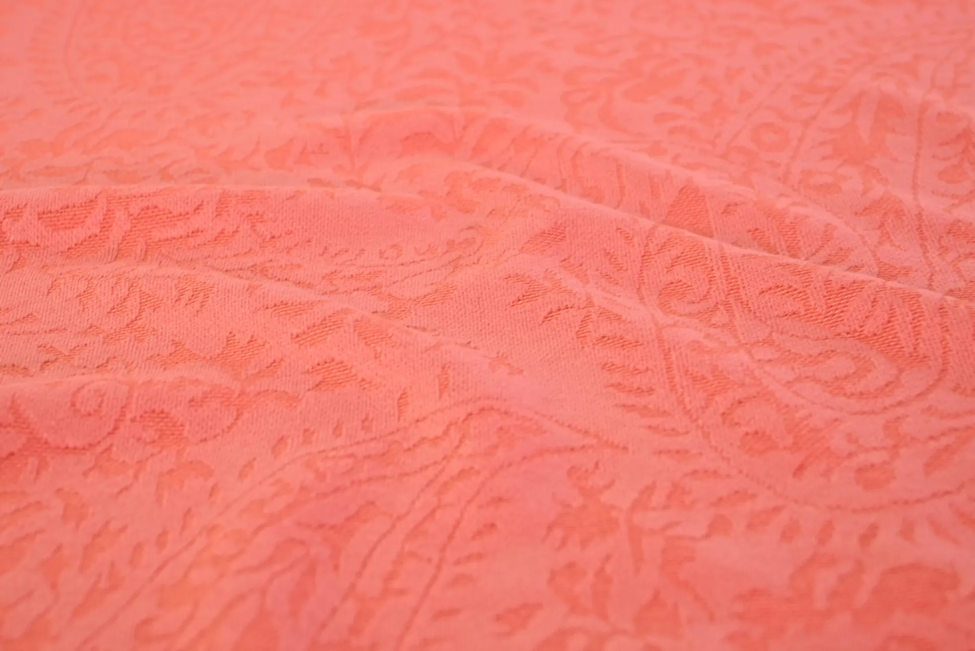 Jacquard jersey – Paisley koraalroze