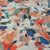Jeans / Denim – Colorful flowers on light grey stretch