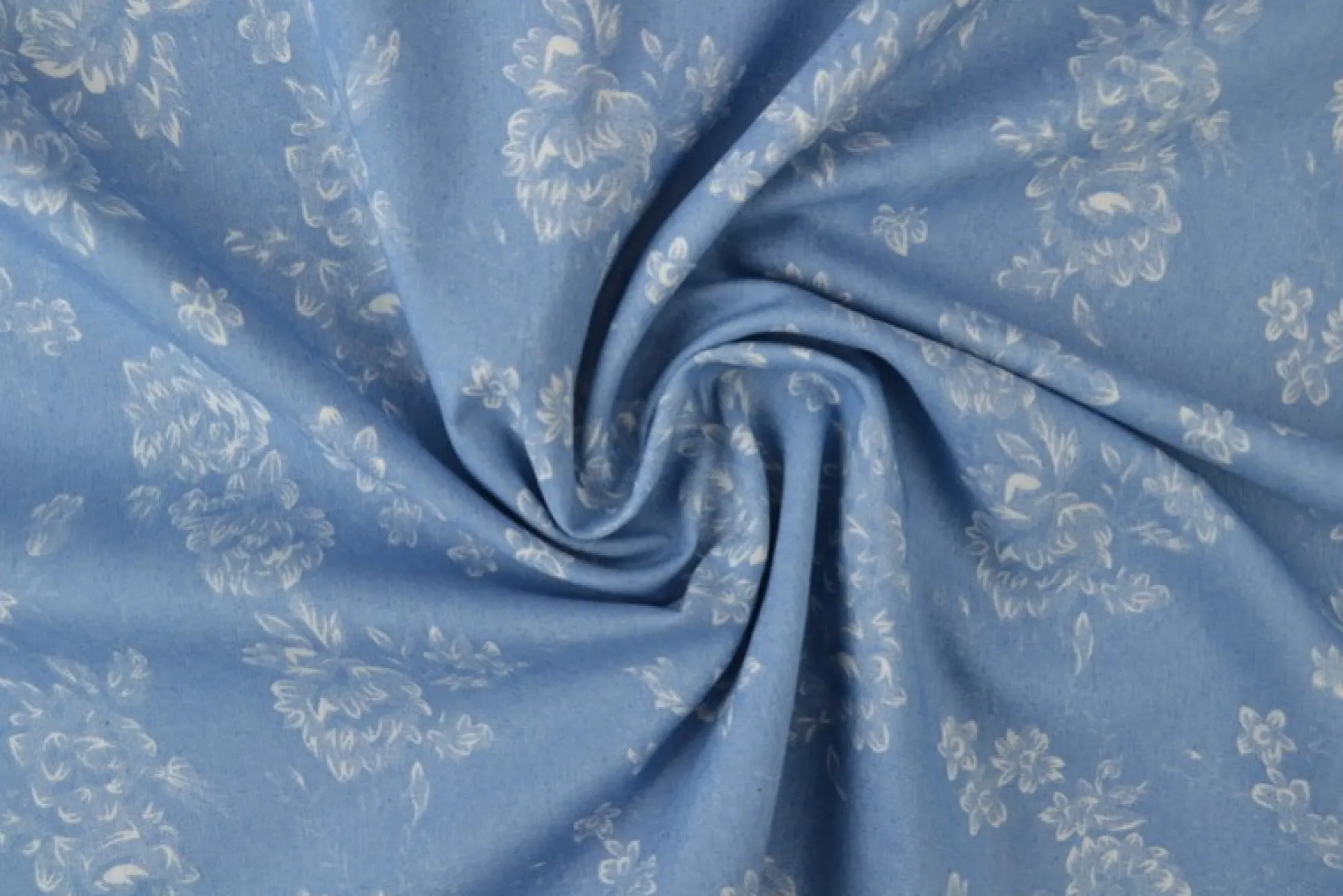 Jeans / denim gewassen – Blossom lichtblauw chambray