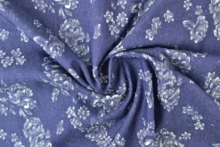 Jeans / denim gewassen – Blossom donkerblauw chambray