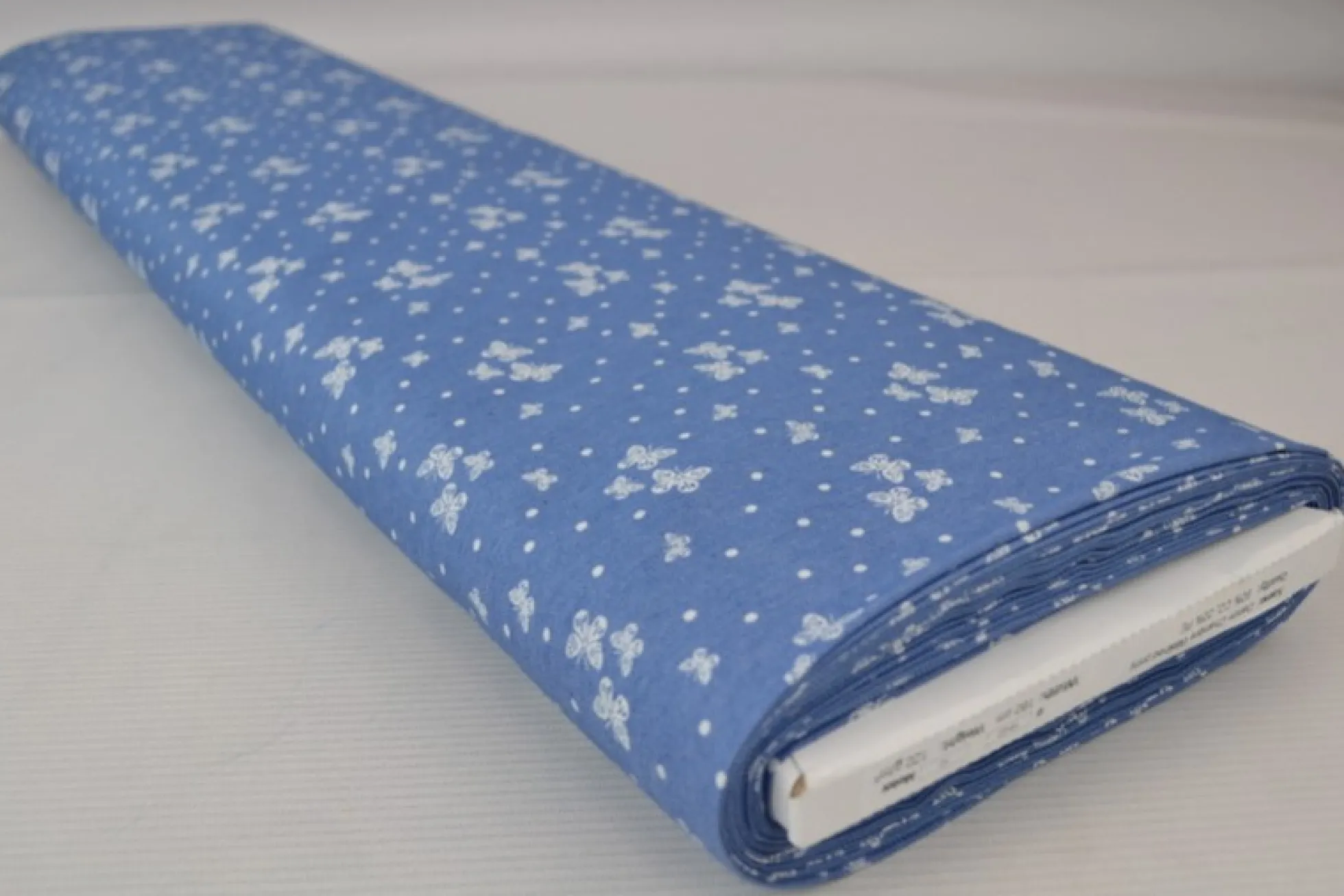 Jeans / denim gewassen – Butterflies blauw chambray