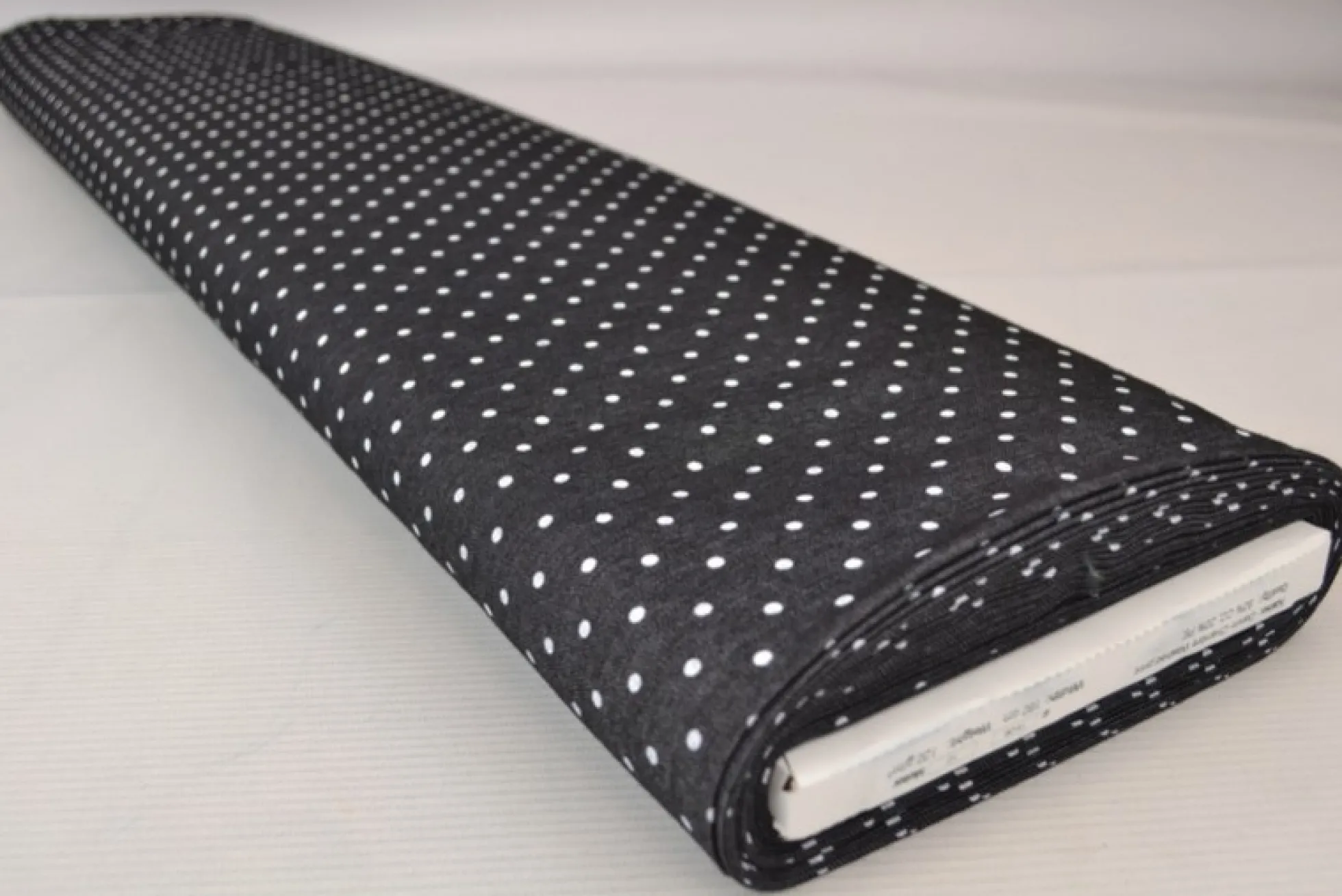 Jeans / denim gewassen – Dots zwart chambray