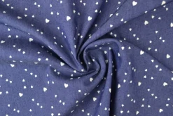 Jeans / denim gewassen – Hearts donkerblauw chambray