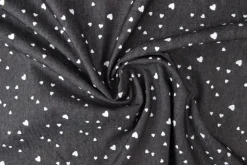 Jeans / denim gewassen – Hearts zwart chambray