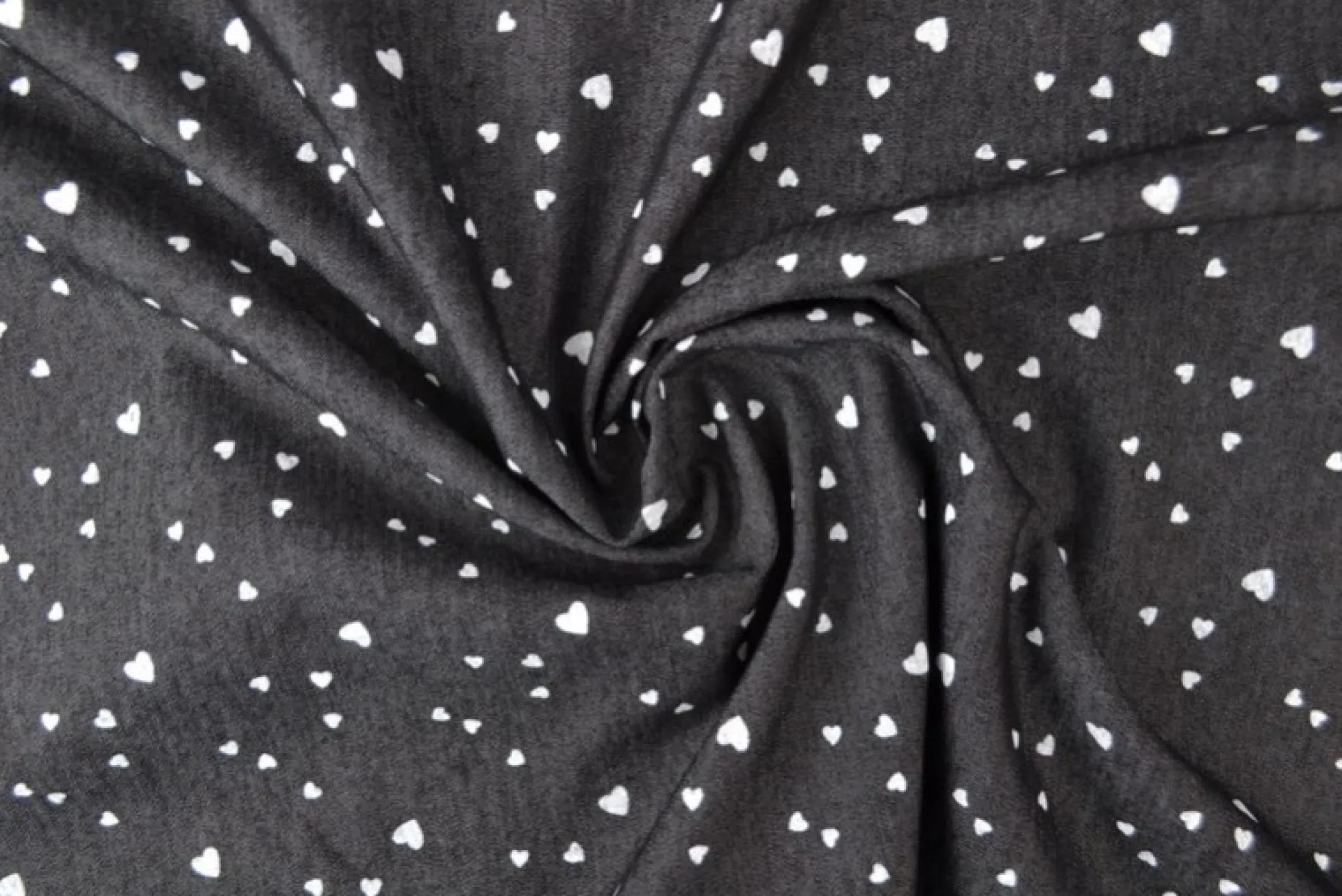 Jeans / denim gewassen – Hearts zwart chambray