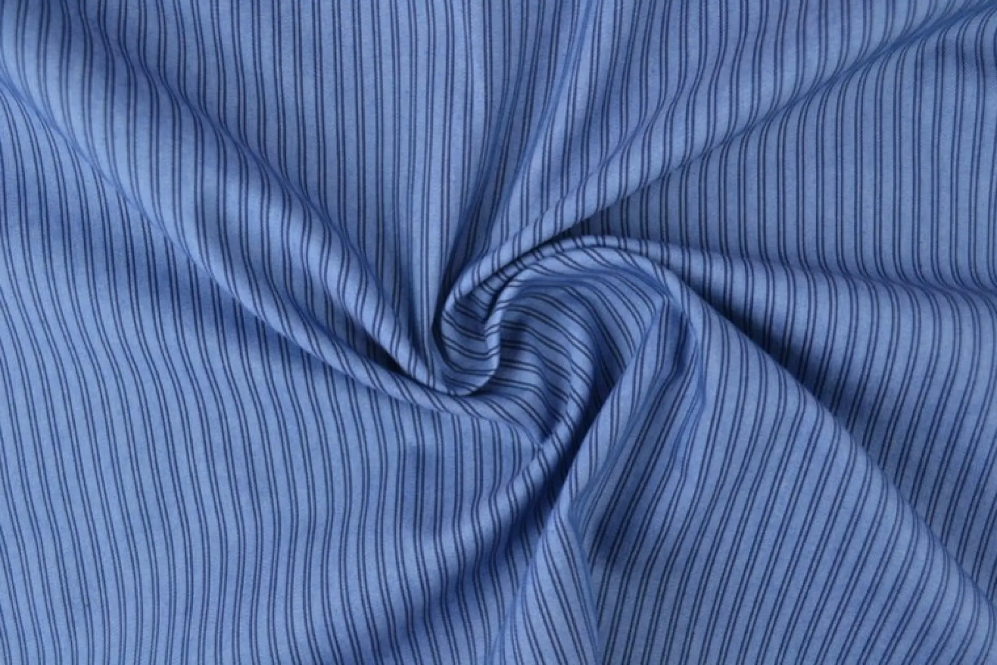 Jeans / denim gewassen – Small stripes blauw chambray