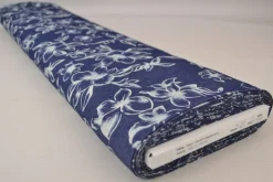 Jeans / denim gewassen – Vintage floral donkerblauw chambray