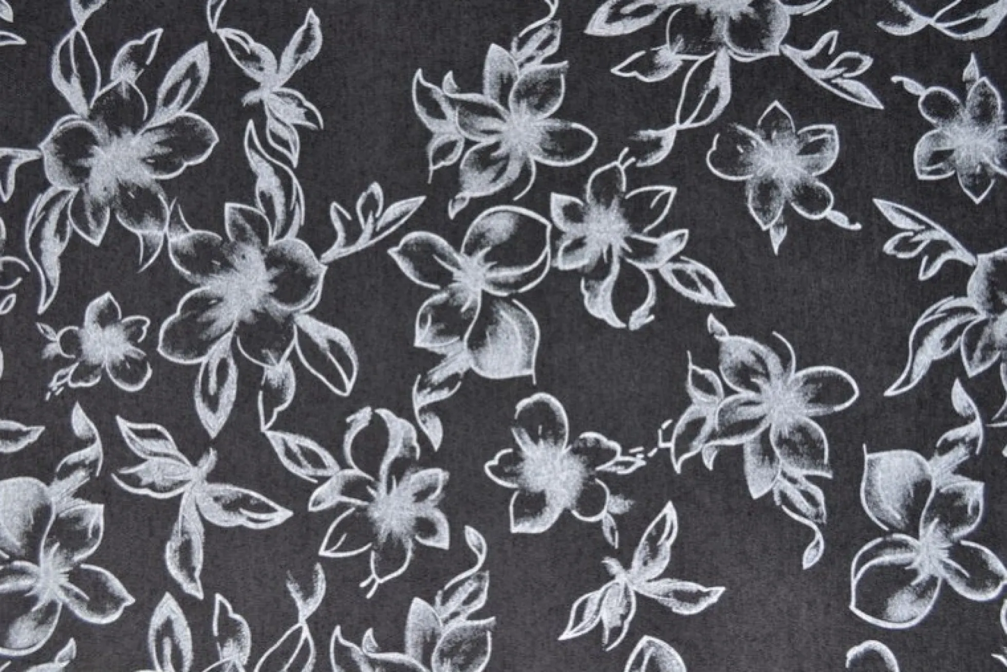 Jeans / denim gewassen – Vintage floral zwart chambray