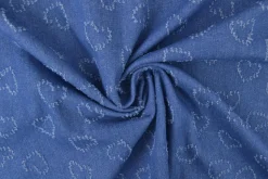 Jeans / denim jacquard – Hearts indigo