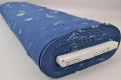 Jeans / denim jacquard – Worn-out indigo