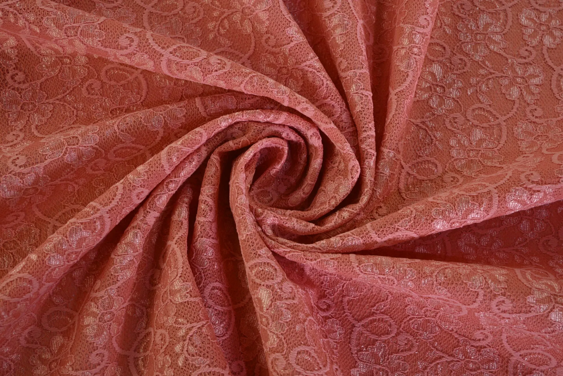 Kant dubbeldoek – Salmon small flower