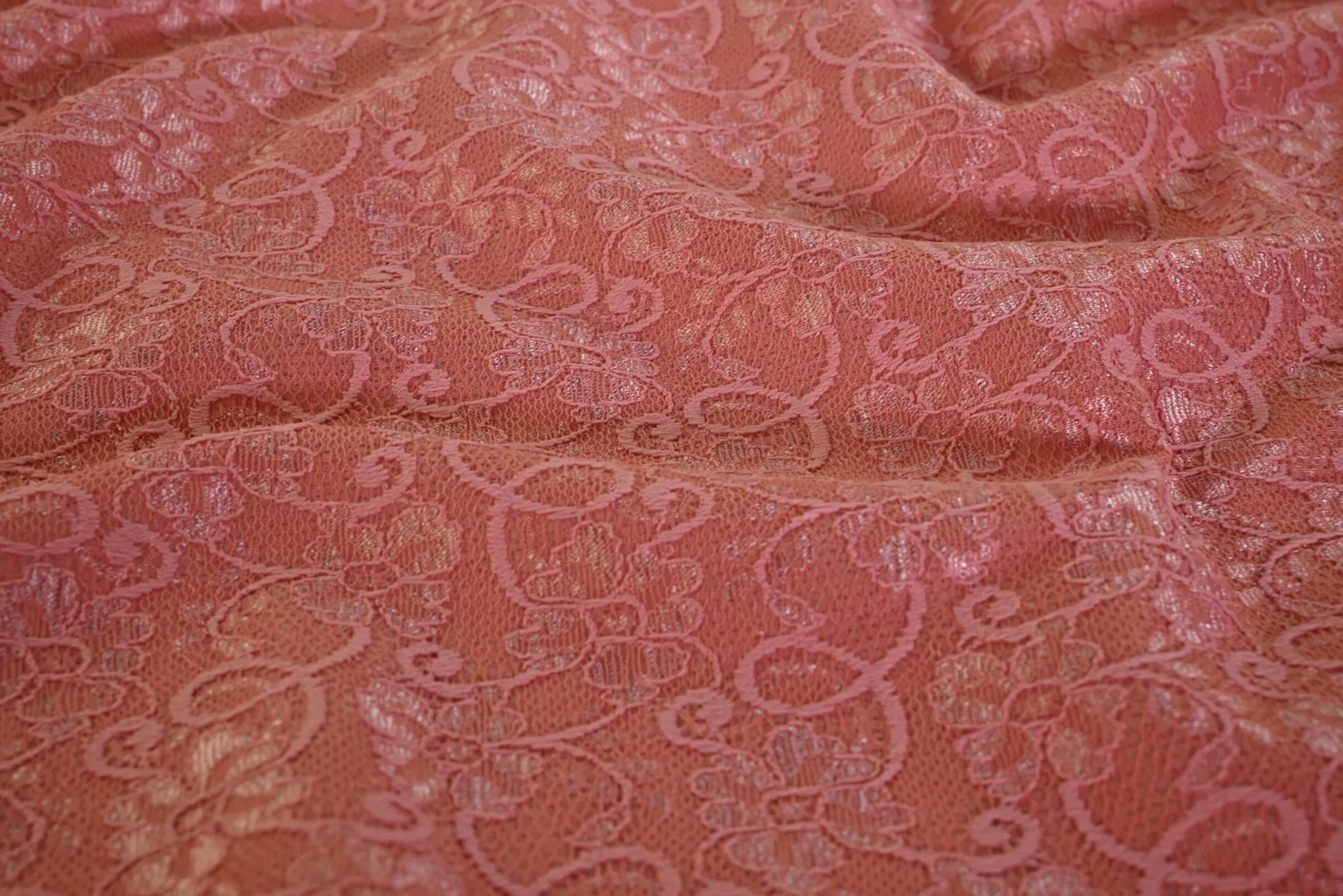Kant dubbeldoek – Salmon small flower