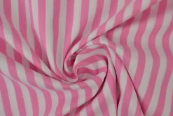 Katoen  – Boerenbont – Gestreept 6,5 mm roze