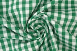 Katoen – Boerenbont – Ruitjes 6,5 mm donkergroen