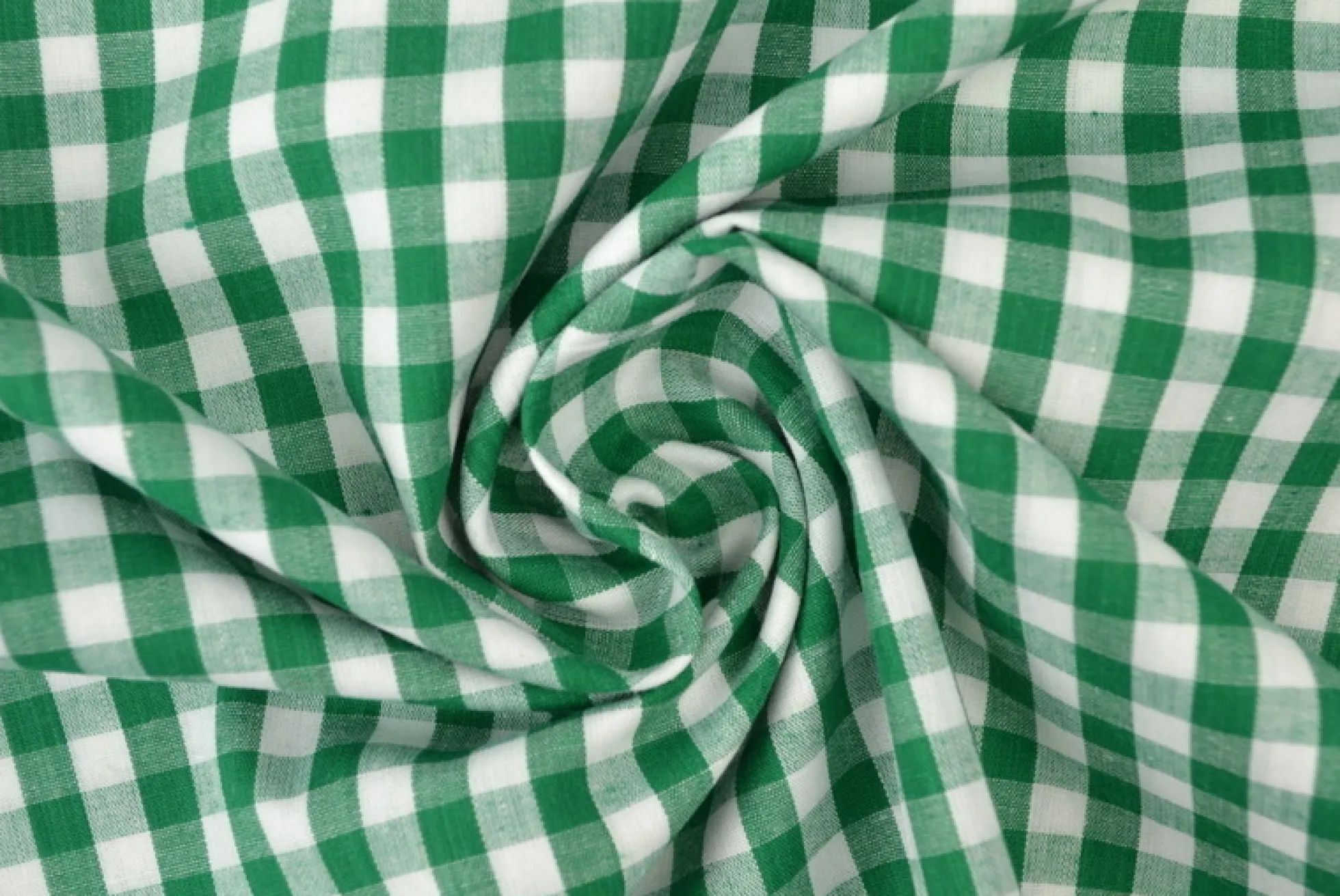 Katoen – Boerenbont – Ruitjes 6,5 mm donkergroen