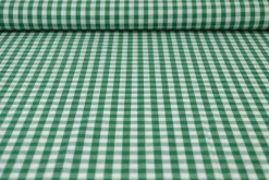 Katoen – Boerenbont – Ruitjes 6,5 mm donkergroen