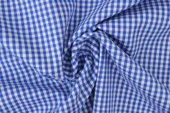 Katoen – Boerenbont – Ruitjes 2,5 mm blauw
