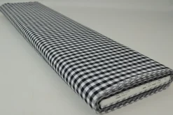 Katoen – Boerenbont – Ruitjes 6,5 mm zwart