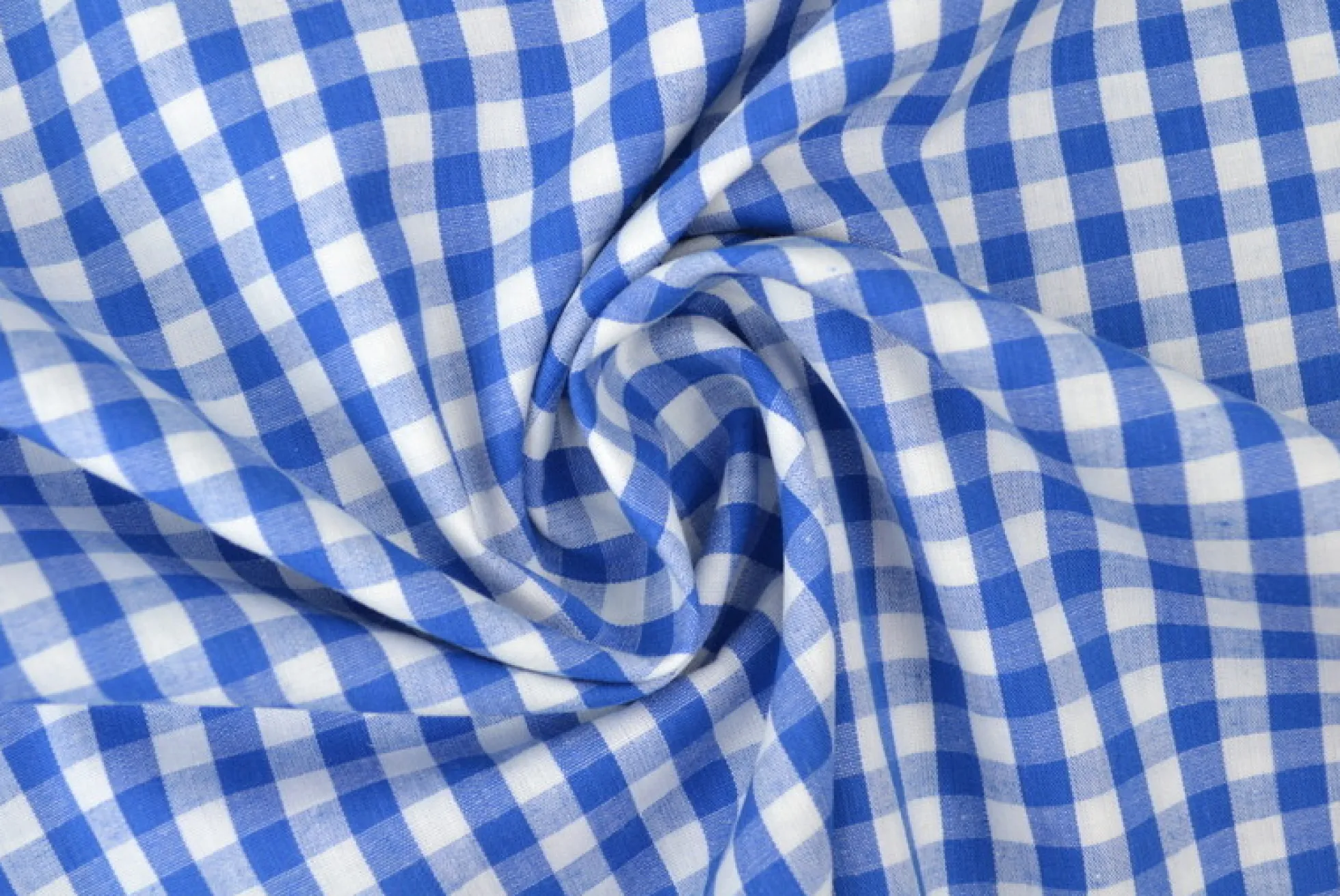 Katoen – Boerenbont – Ruitjes 6,5 mm blauw