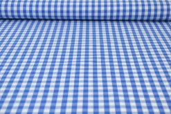Katoen – Boerenbont – Ruitjes 6,5 mm blauw