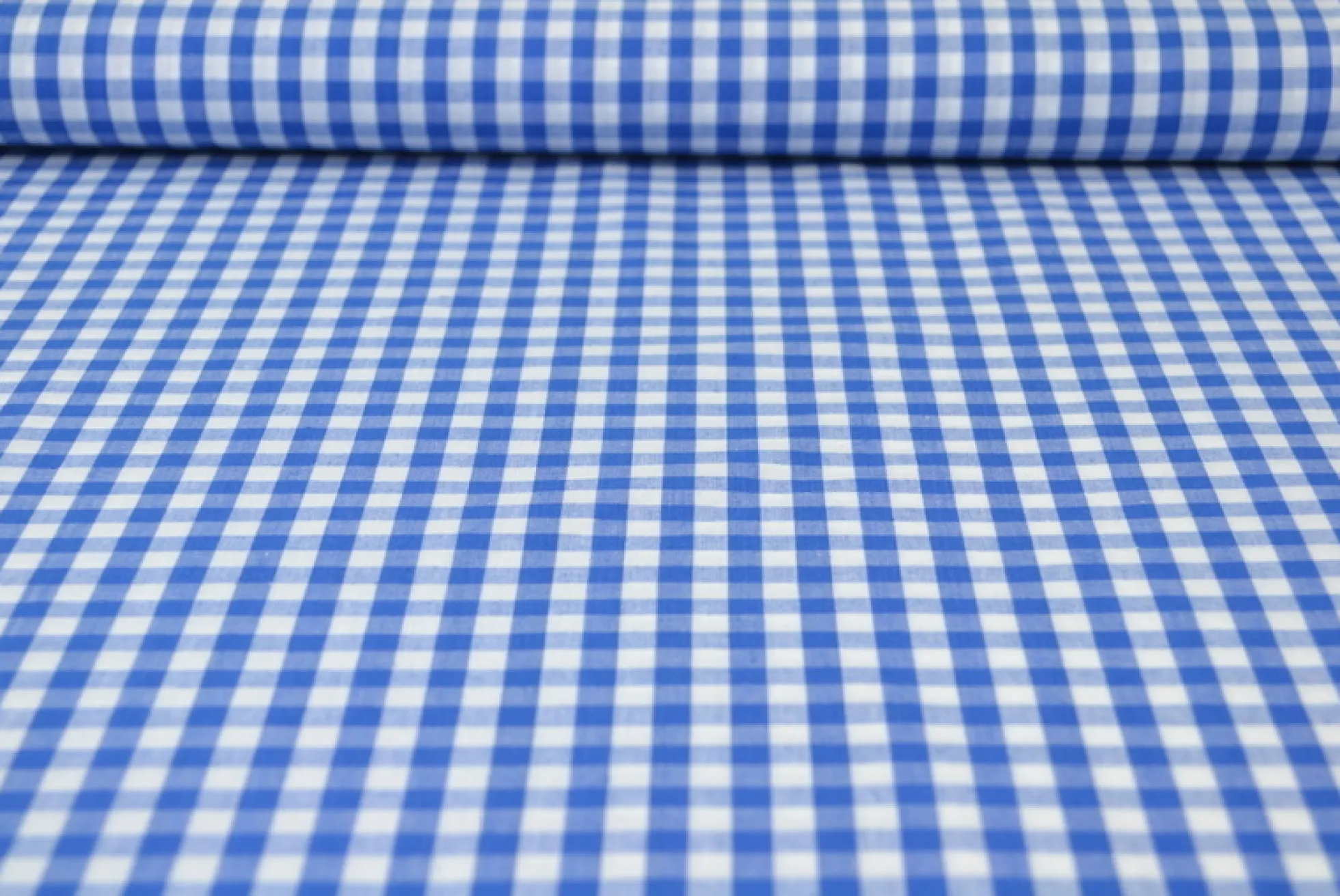 Katoen – Boerenbont – Ruitjes 6,5 mm blauw