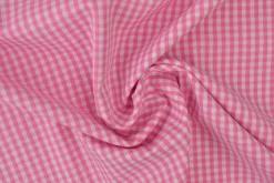 Katoen – Boerenbont – Ruitjes 2,5 mm roze