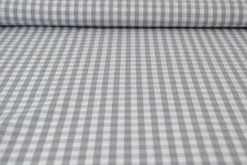 Katoen – Boerenbont – Ruitjes 6,5 mm grijs