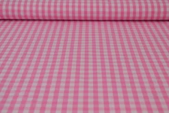 Katoen – Boerenbont – Ruitjes 6,5 mm roze