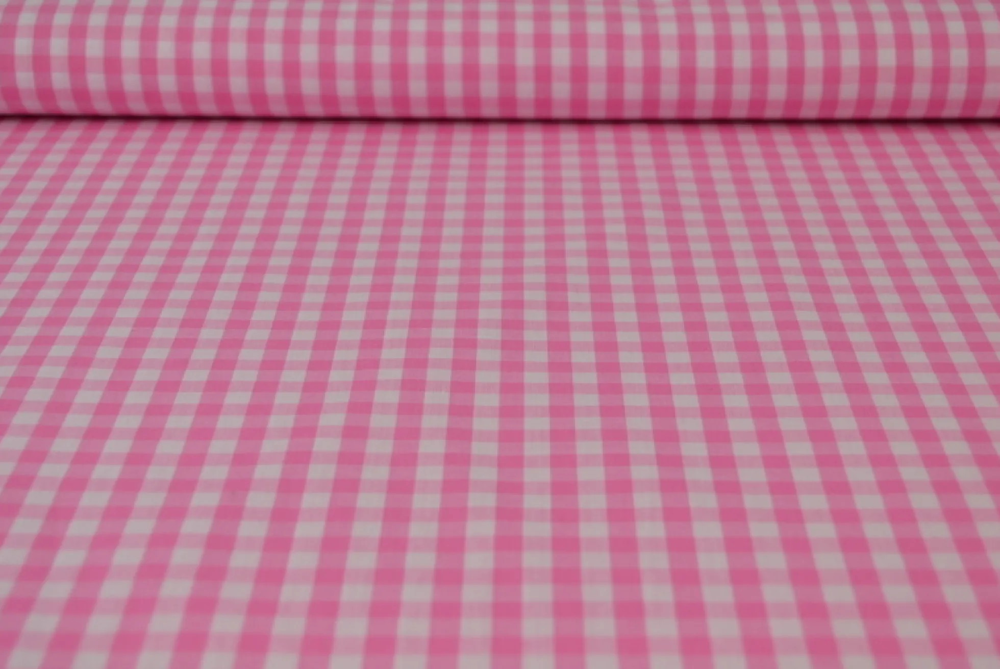 Katoen – Boerenbont – Ruitjes 6,5 mm roze