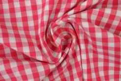 Katoen – Boerenbont – Ruitjes 6,5 mm fuchsia