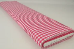 Katoen – Boerenbont – Ruitjes 6,5 mm fuchsia
