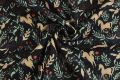 Katoen flanel / molton – Unicorn on navy