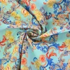 Katoen poplin – Aqua Rococo Garden