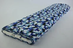 Katoen poplin – Blauw camouflage