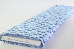 Katoen poplin – Blue Watercolor Petals